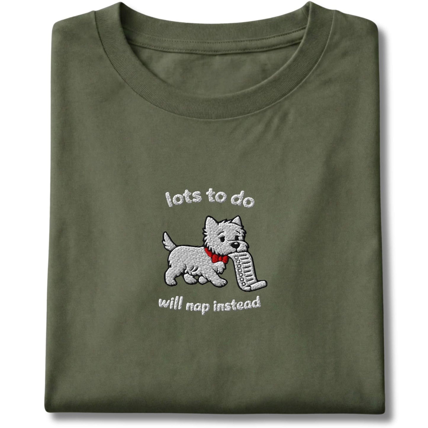 Embroidered Westie Lots To Do Tee