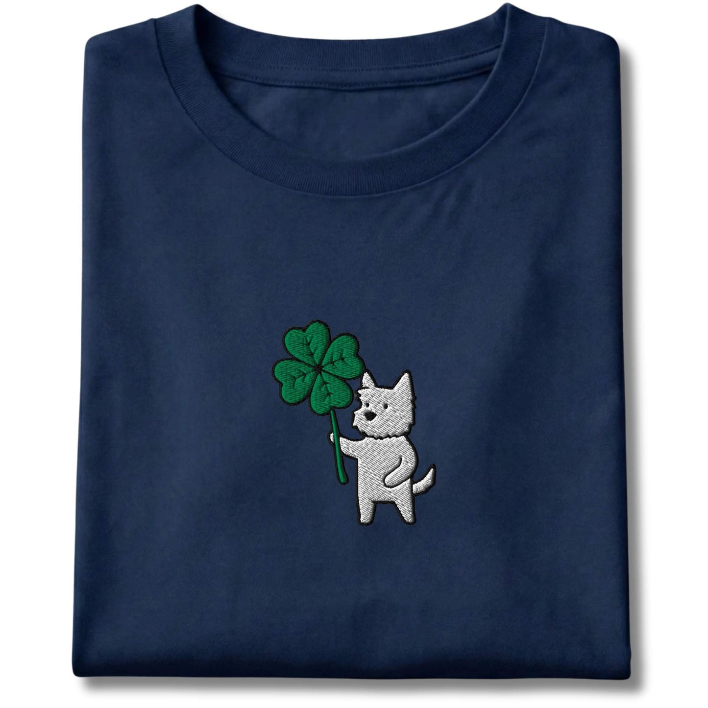 Embroidered Westie Four Leaf Clover Tee