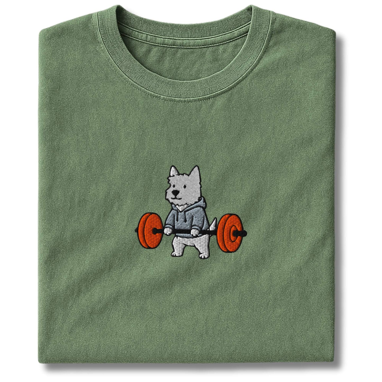 Embroidered Westie Deadlift T-Shirt