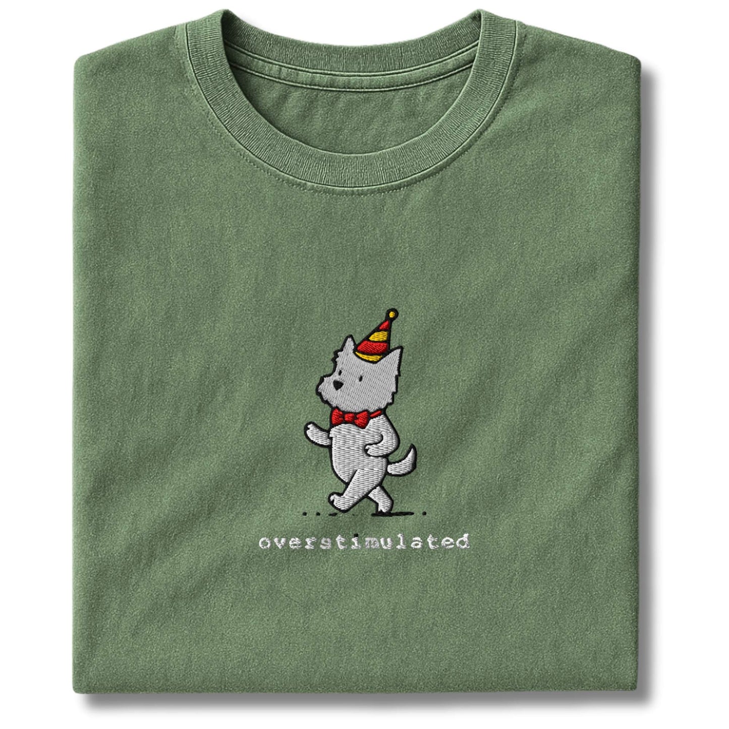 Embroidered Westie Overstimulated T-Shirt