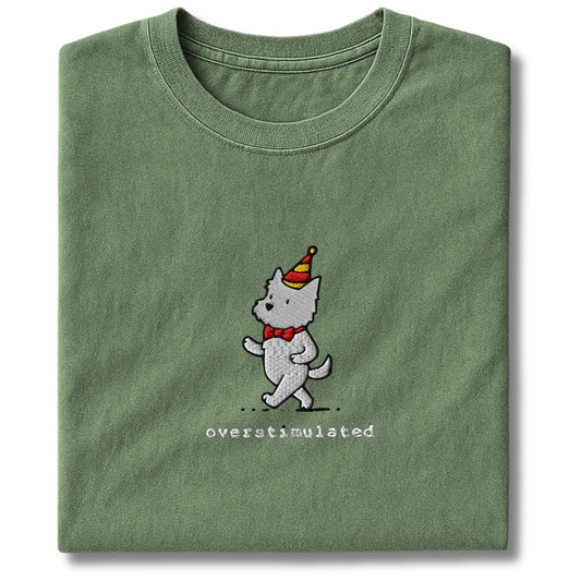 Embroidered Westie Overstimulated T-Shirt
