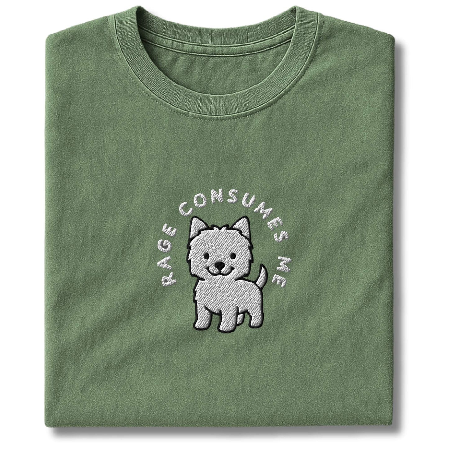 Embroidered Westie Rage Consumes Me T-Shirt