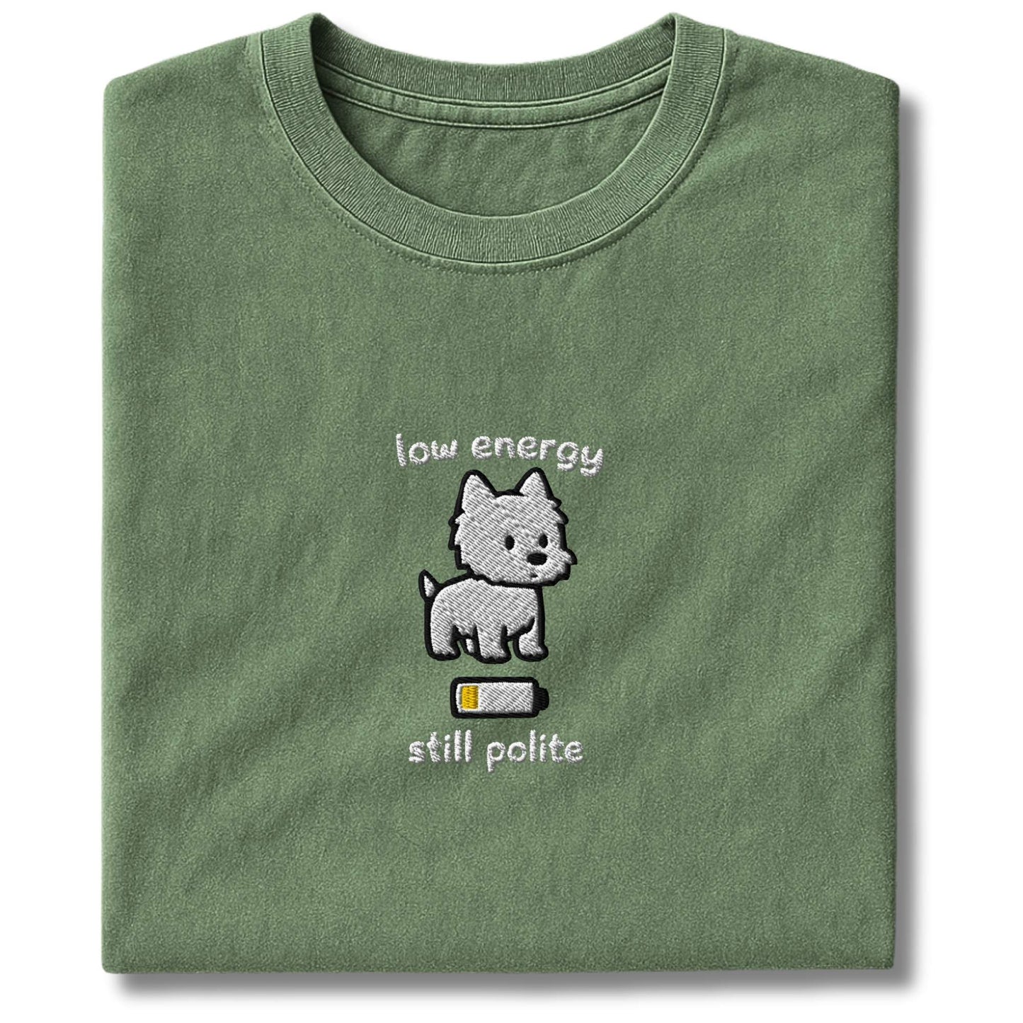 Embroidered Westie Low Energy T-Shirt