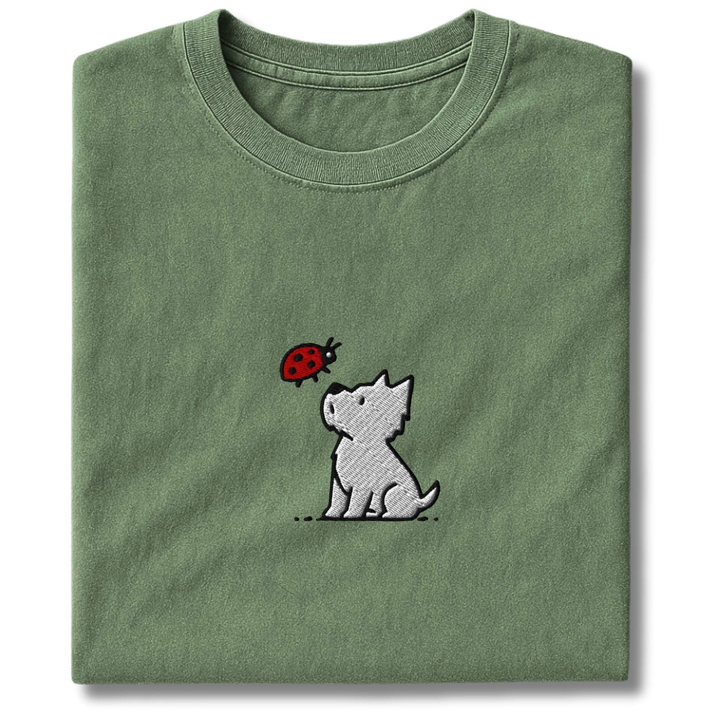 Embroidered Westie and Ladybug T-Shirt