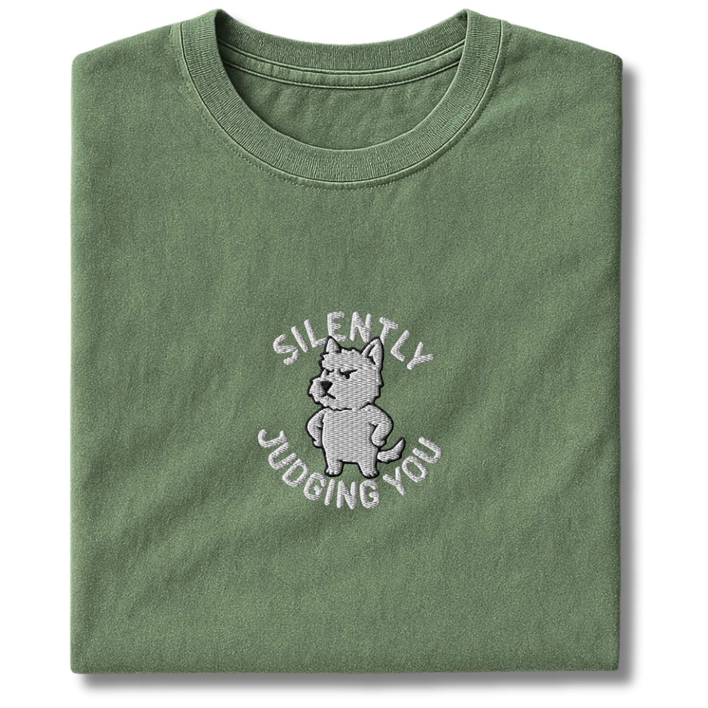 Embroidered Westie Judging You T-Shirt
