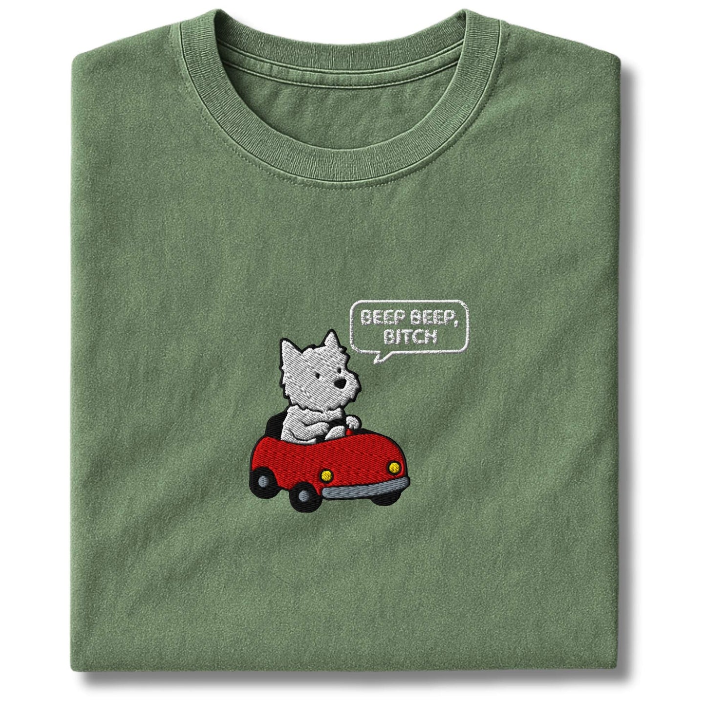 Embroidered Westie Road Rage T-Shirt