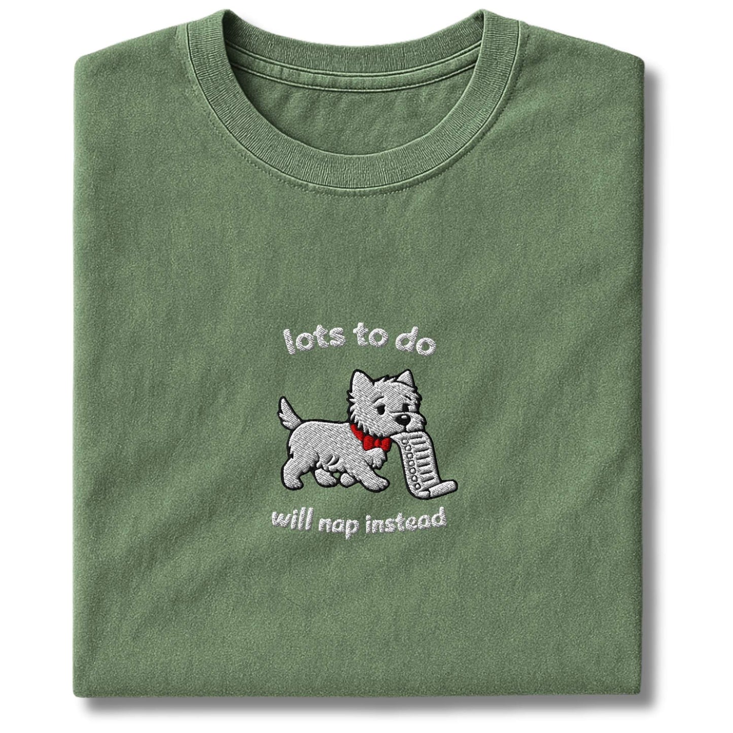 Embroidered Westie Lots To Do T-Shirt