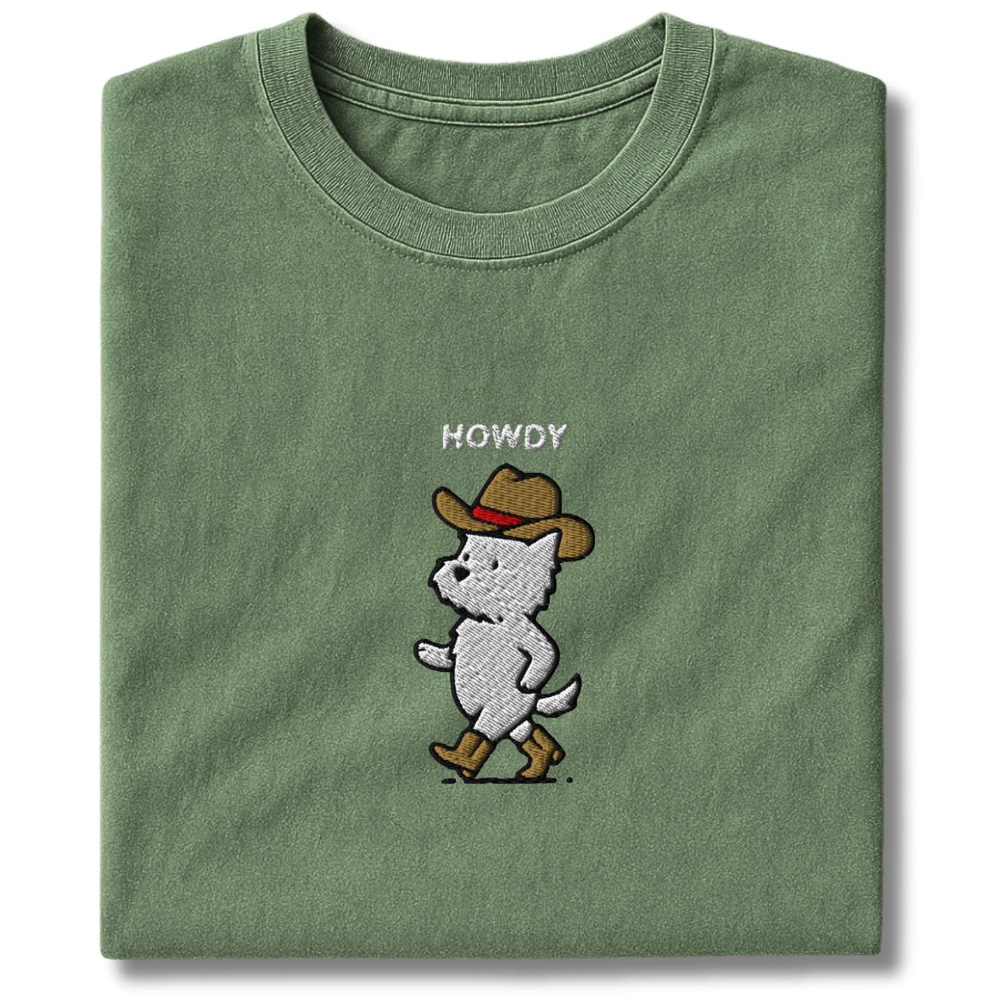 Embroidered Westie Howdy T-Shirt
