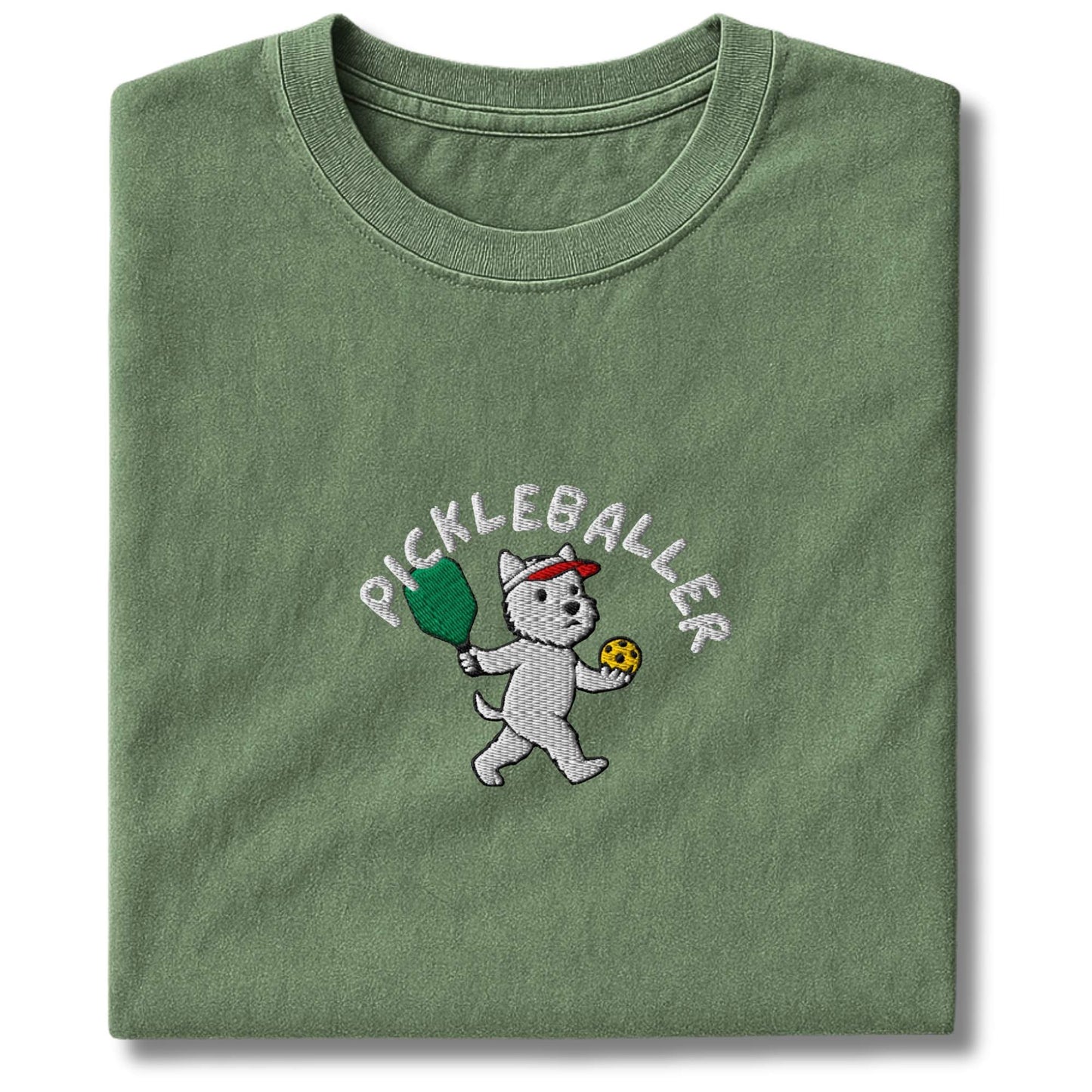 Embroidered Westie Pickleballer T-Shirt