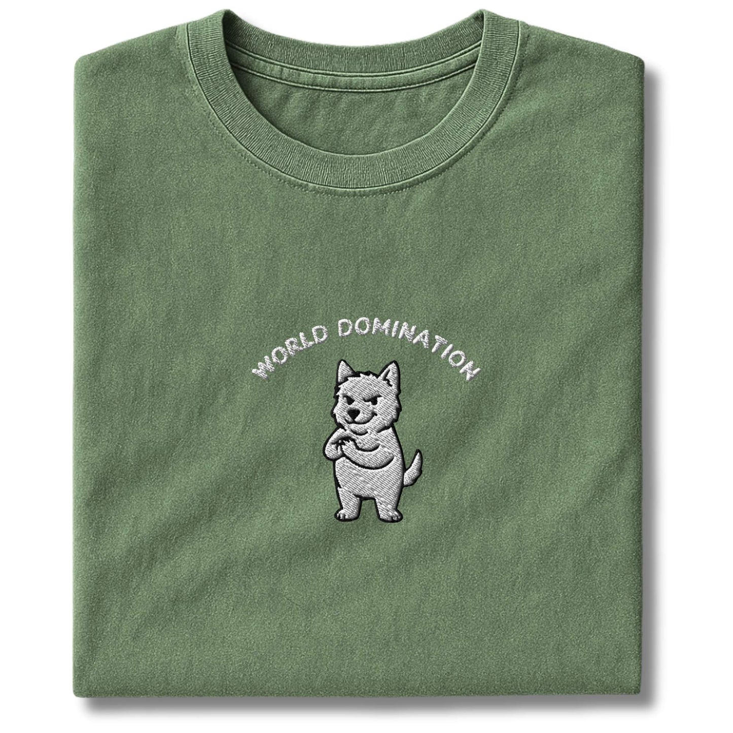 Embroidered Westie World Domination T-Shirt