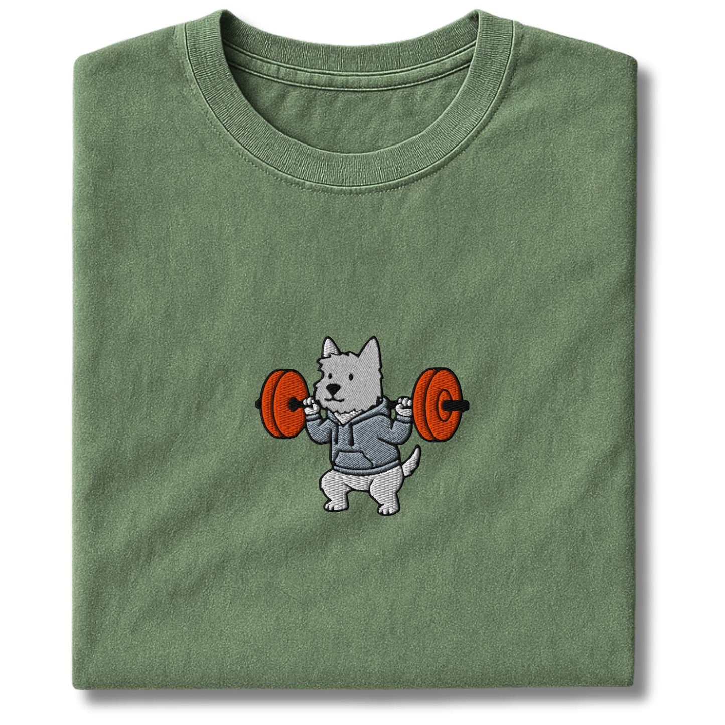 Embroidered Westie Bar Squat T-Shirt