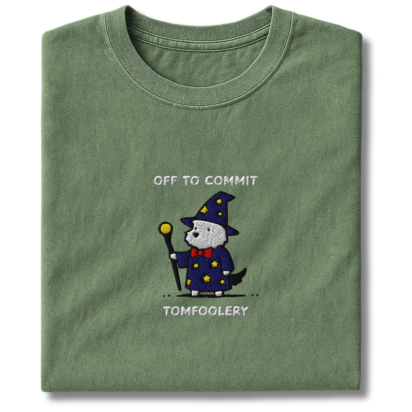 Embroidered Westie Off To Commit Tomfoolery T-Shirt
