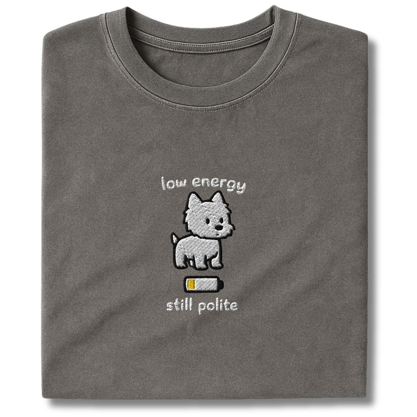Embroidered Westie Low Energy T-Shirt