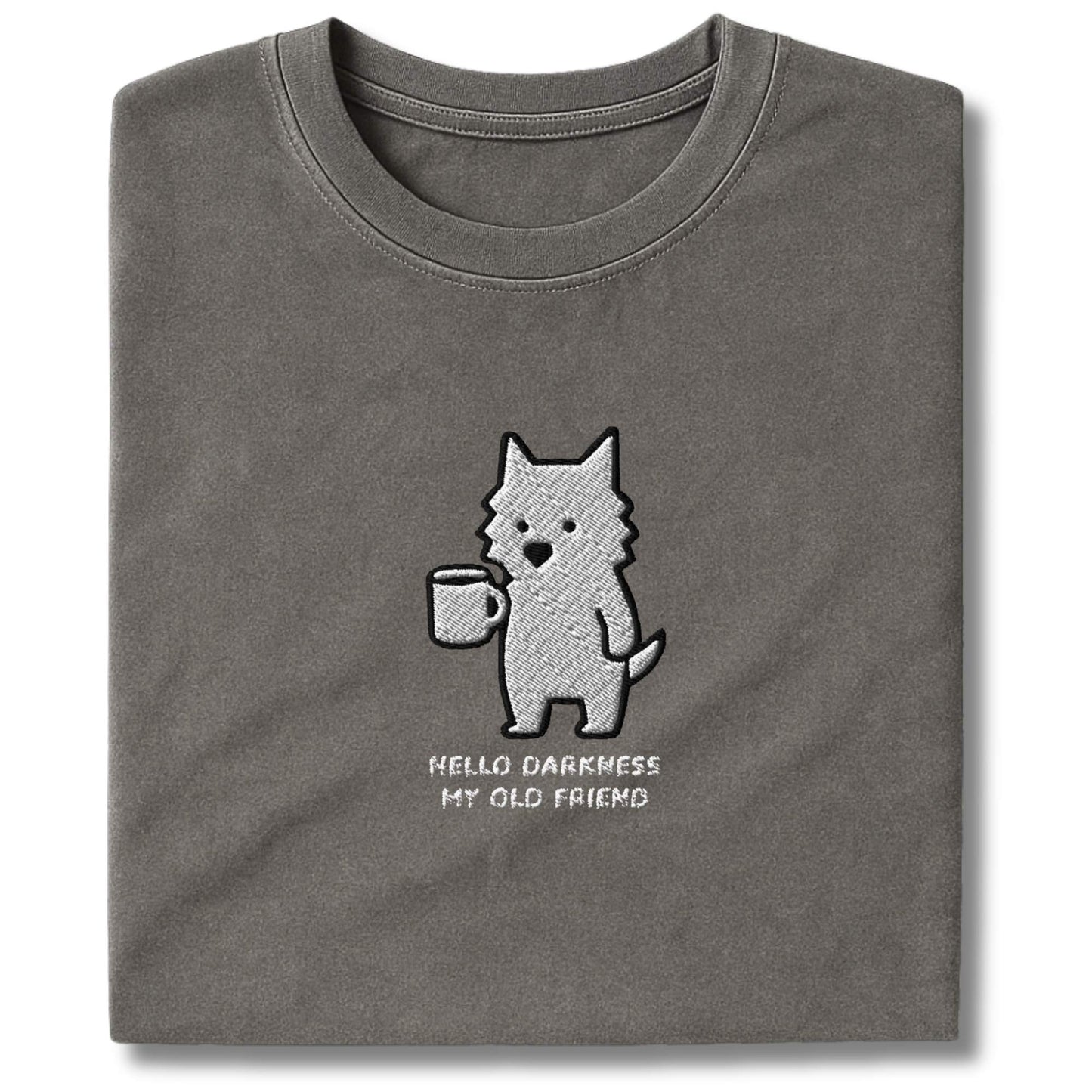 Embroidered Westie Hello Darkness T-Shirt