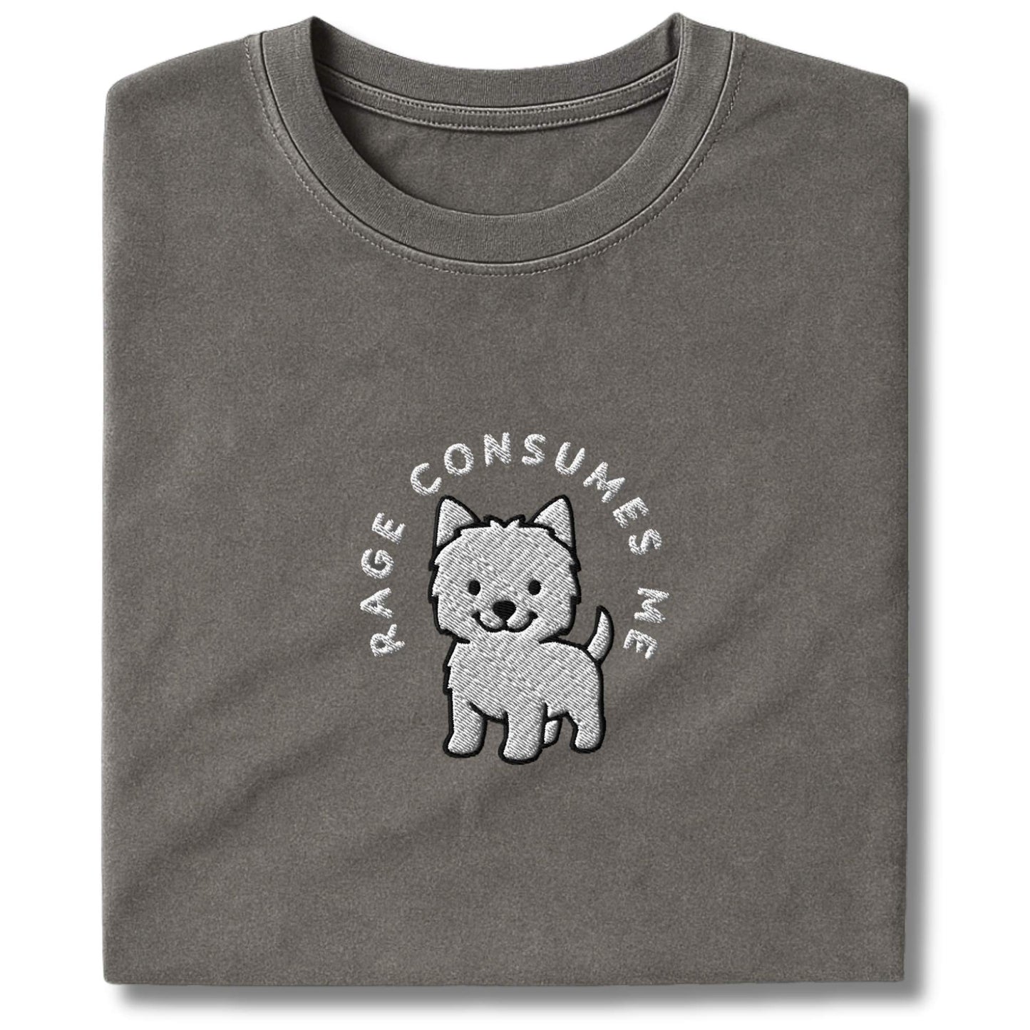 Embroidered Westie Rage Consumes Me T-Shirt