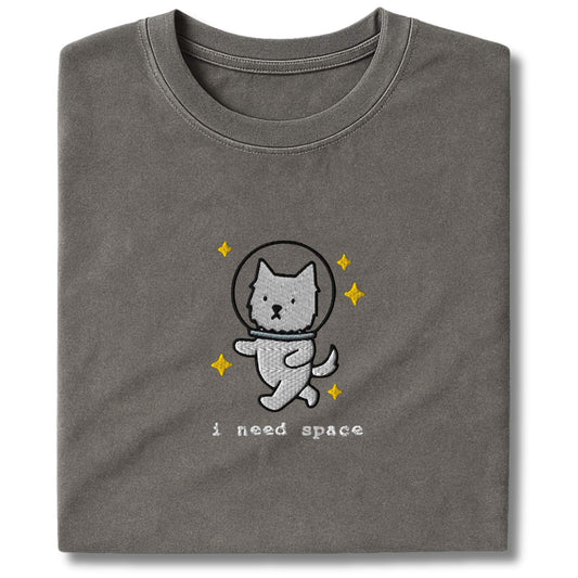 Embroidered Westie I Need Space T-Shirt