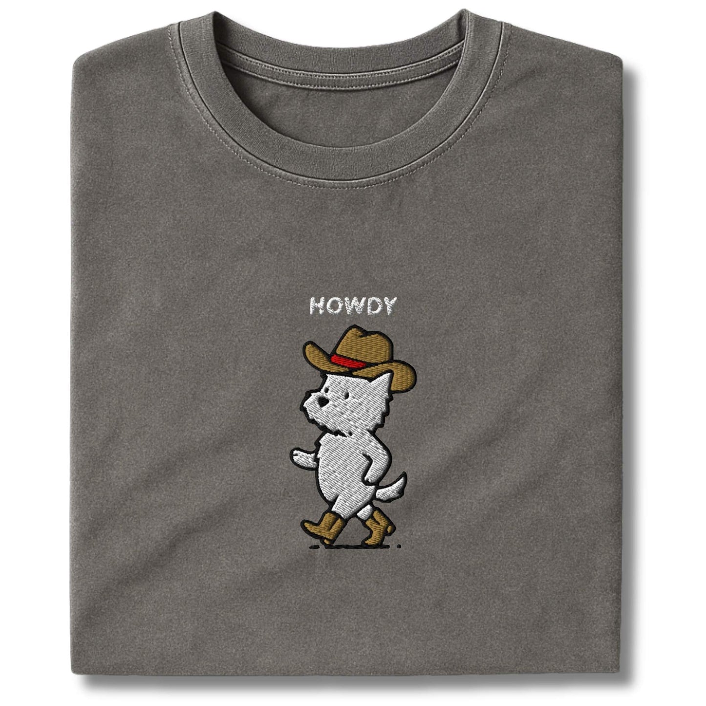 Embroidered Westie Howdy T-Shirt