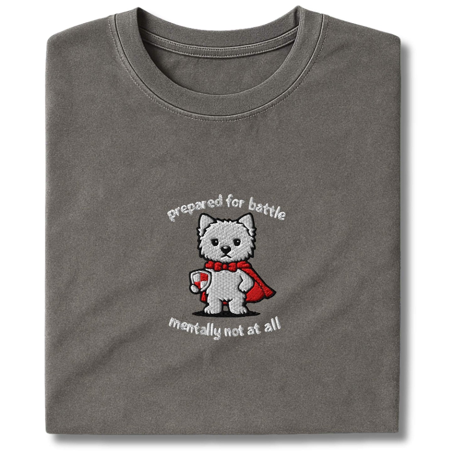 Embroidered Westie Prepared For Battle T-Shirt
