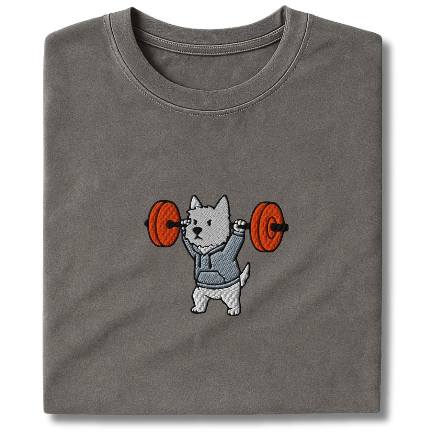 Embroidered Westie Overhead Press T-Shirt