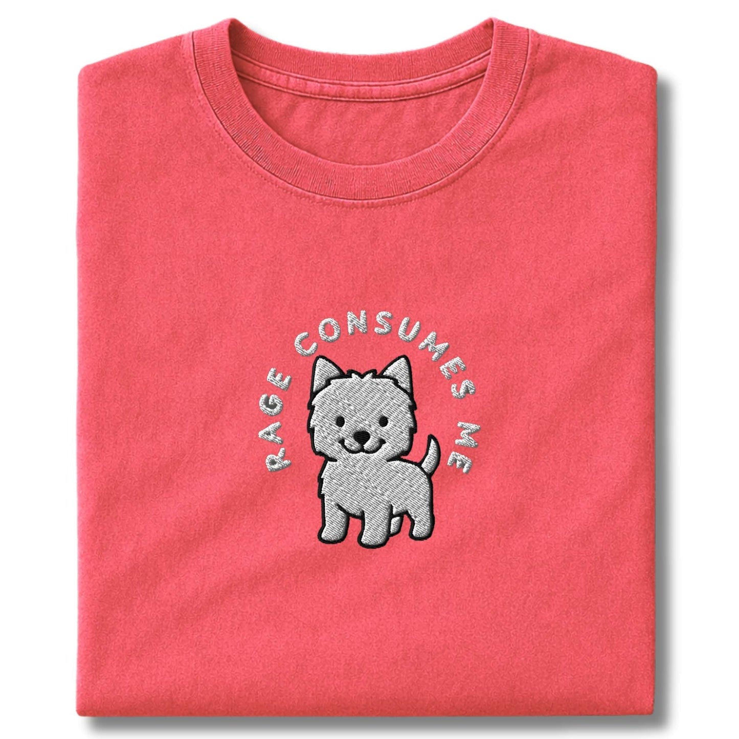 Embroidered Westie Rage Consumes Me T-Shirt