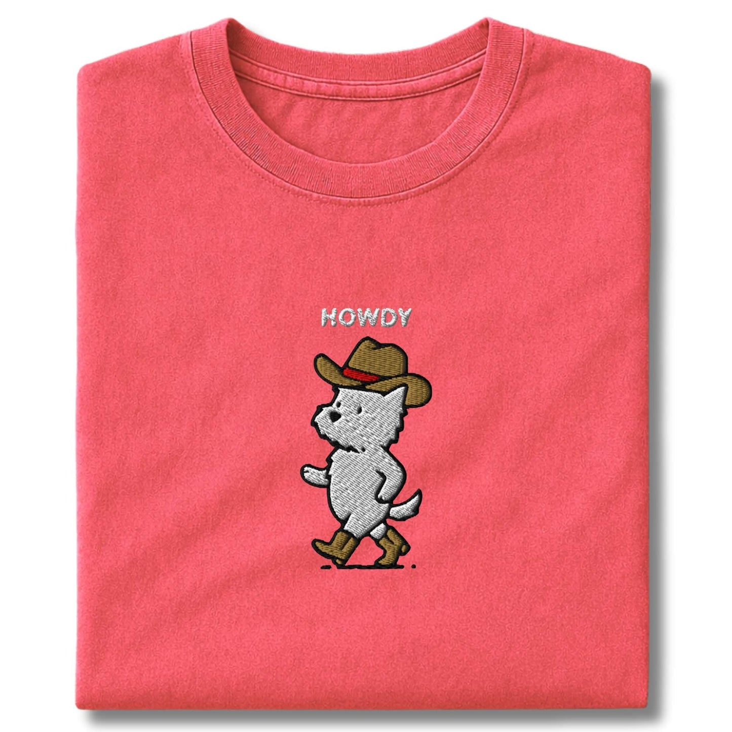 Embroidered Westie Howdy T-Shirt