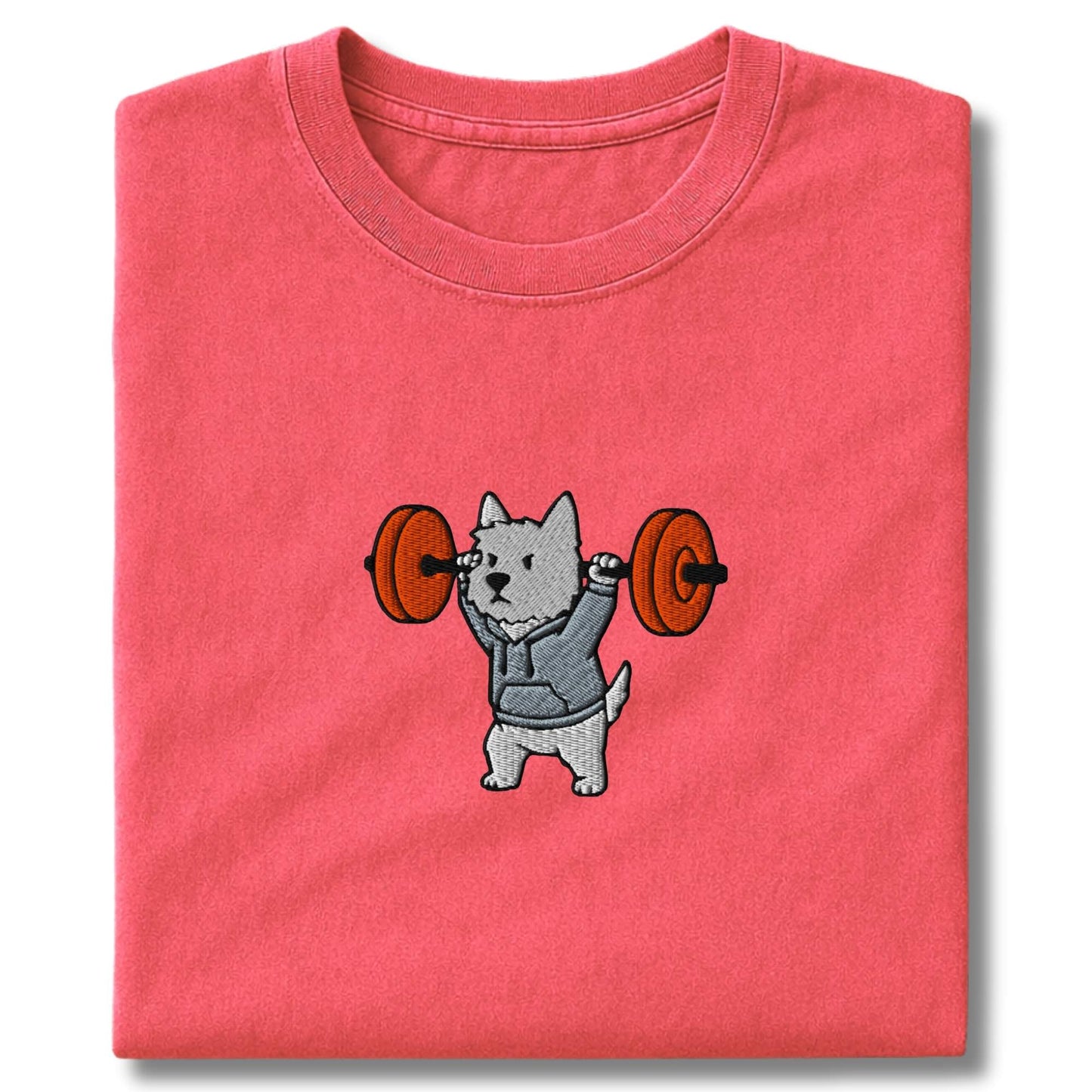 Embroidered Westie Overhead Press T-Shirt