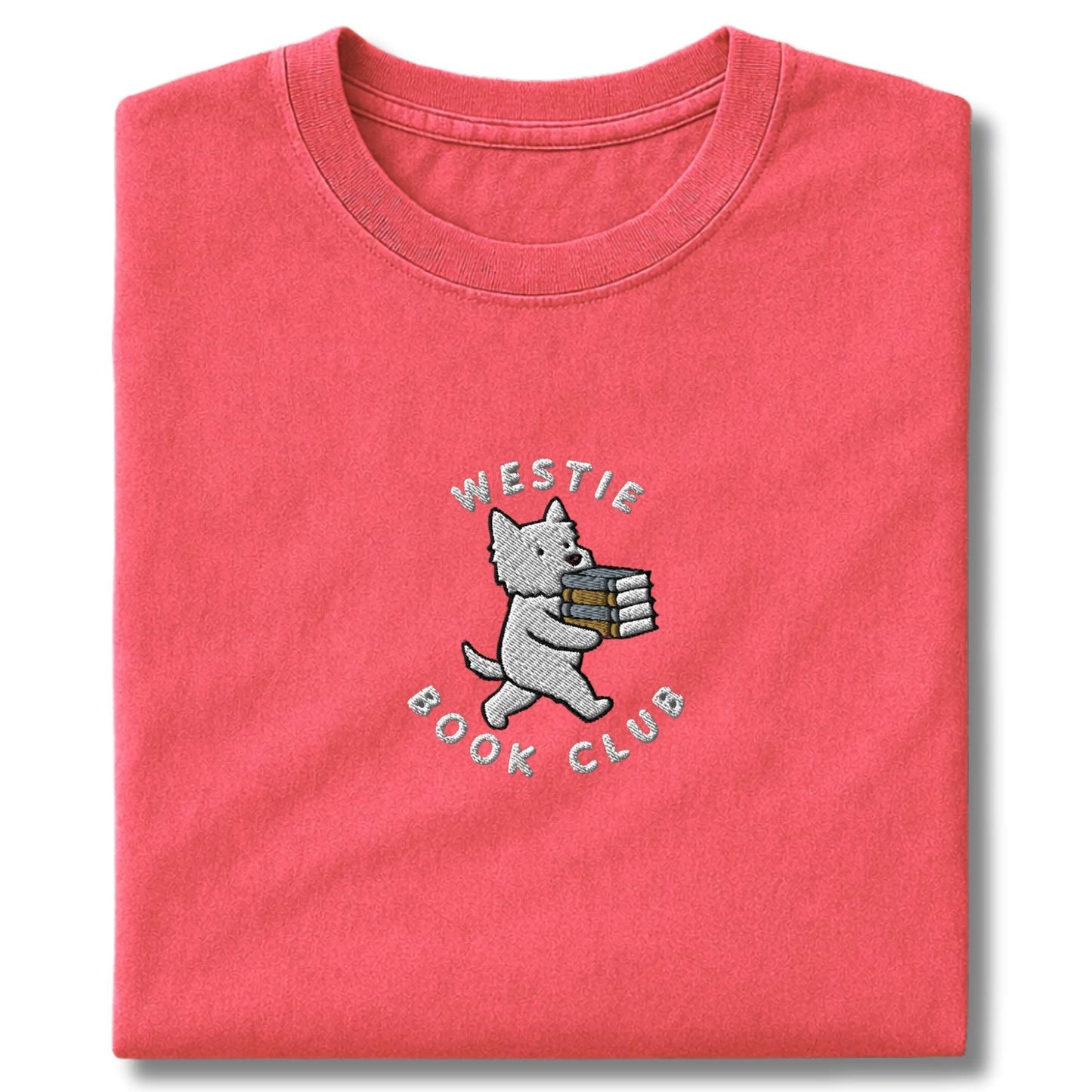 Embroidered Westie Book Club T-Shirt