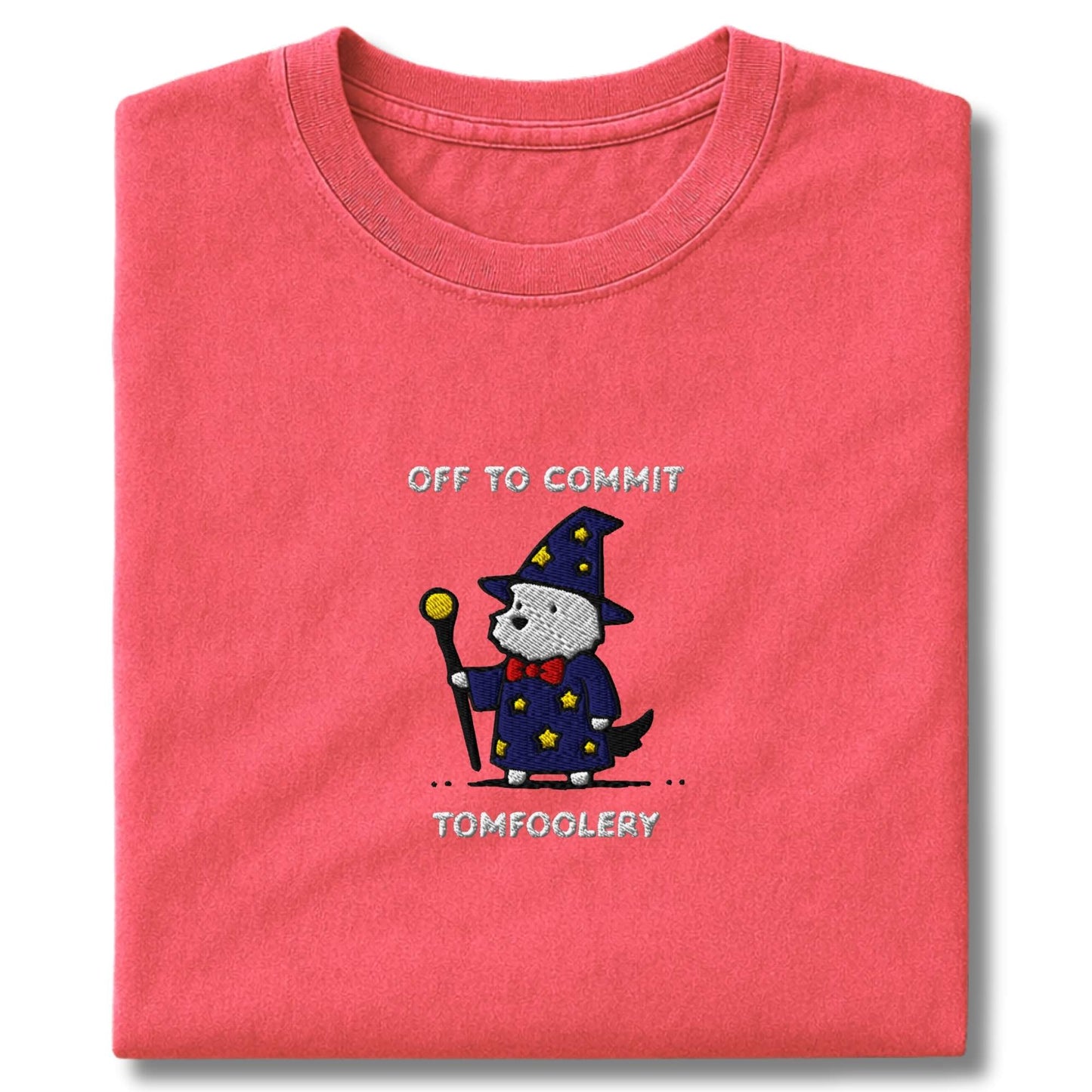 Embroidered Westie Off To Commit Tomfoolery T-Shirt