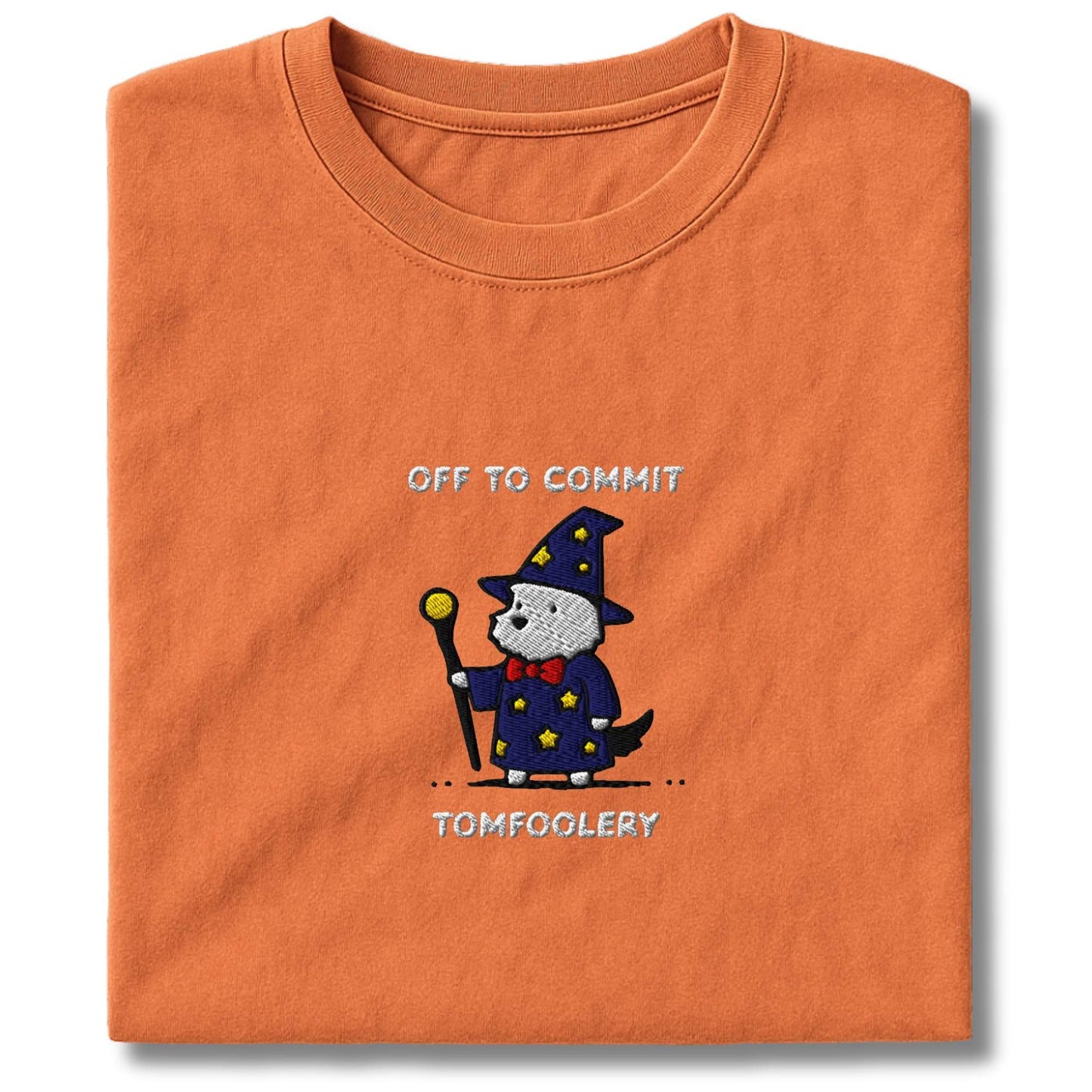 Embroidered Westie Off To Commit Tomfoolery T-Shirt