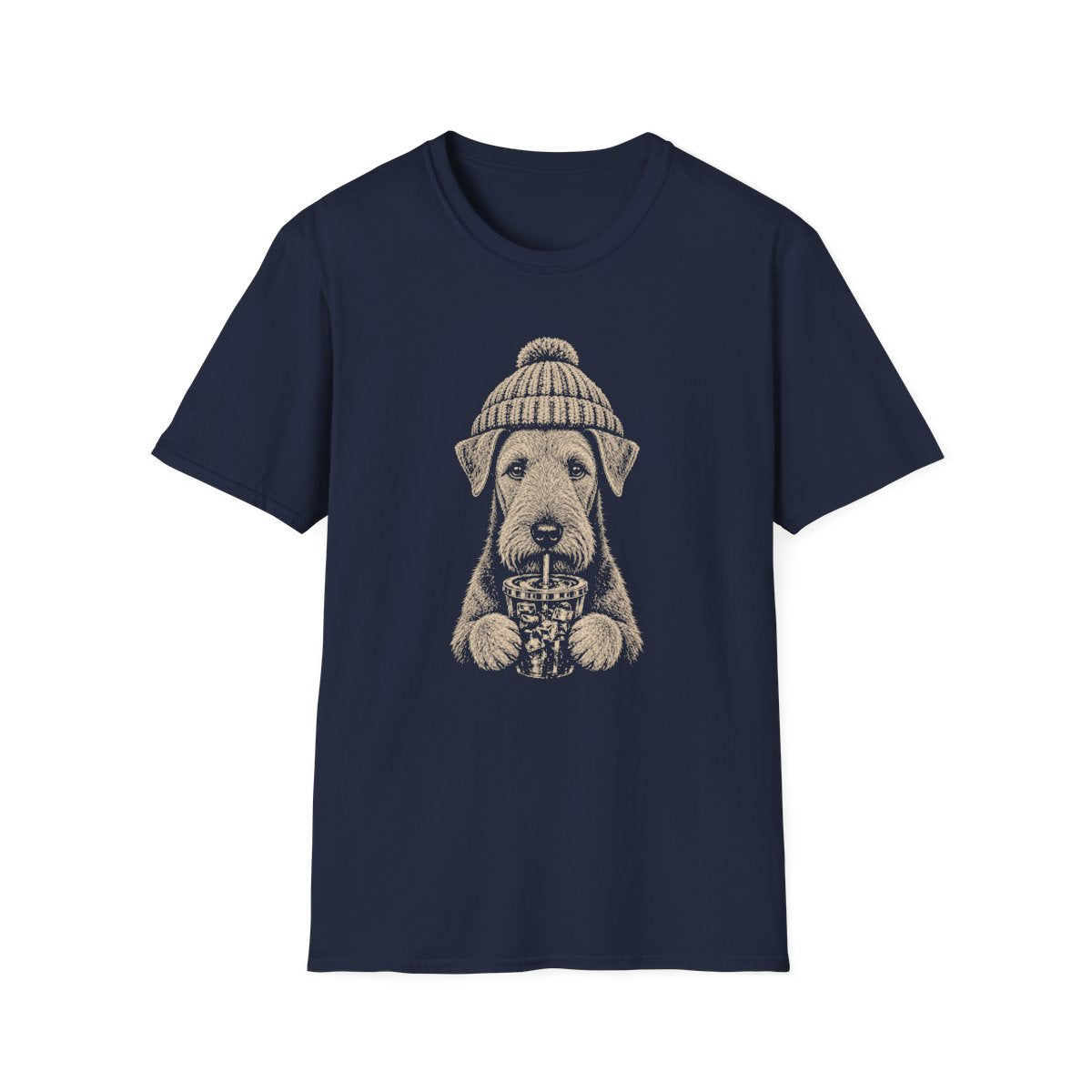 Airedale Terrier Cold Brew Tee - Navy