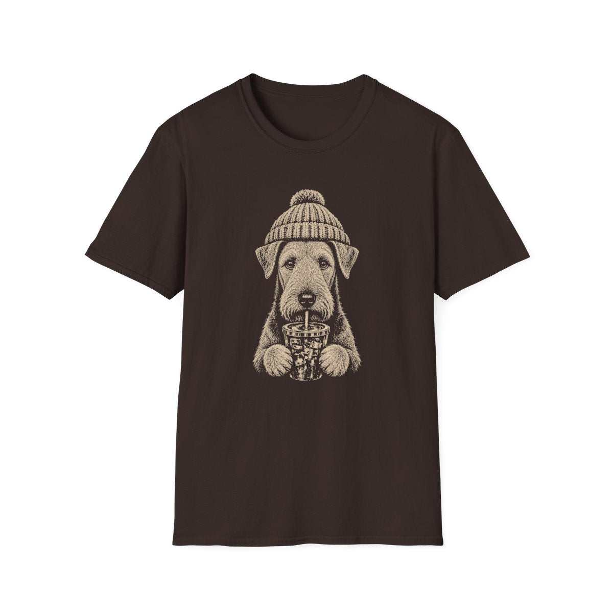 Airedale Terrier Cold Brew Tee - Dark Chocolate