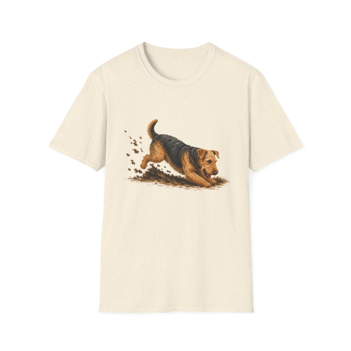 Airedale Terrier Excavating Mode On Tee - Natural
