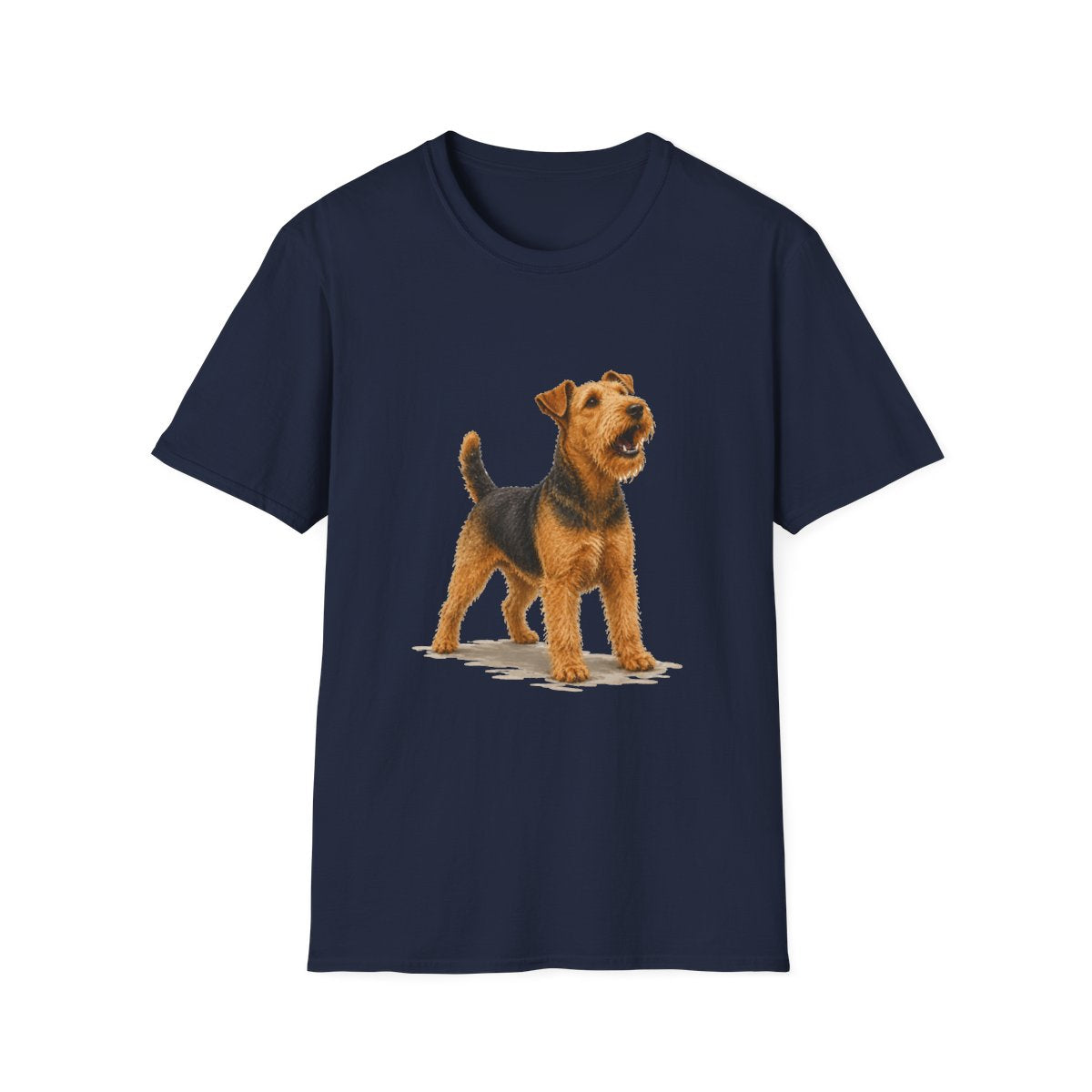 Airedale Terrier Head Of Security Tee - Navy