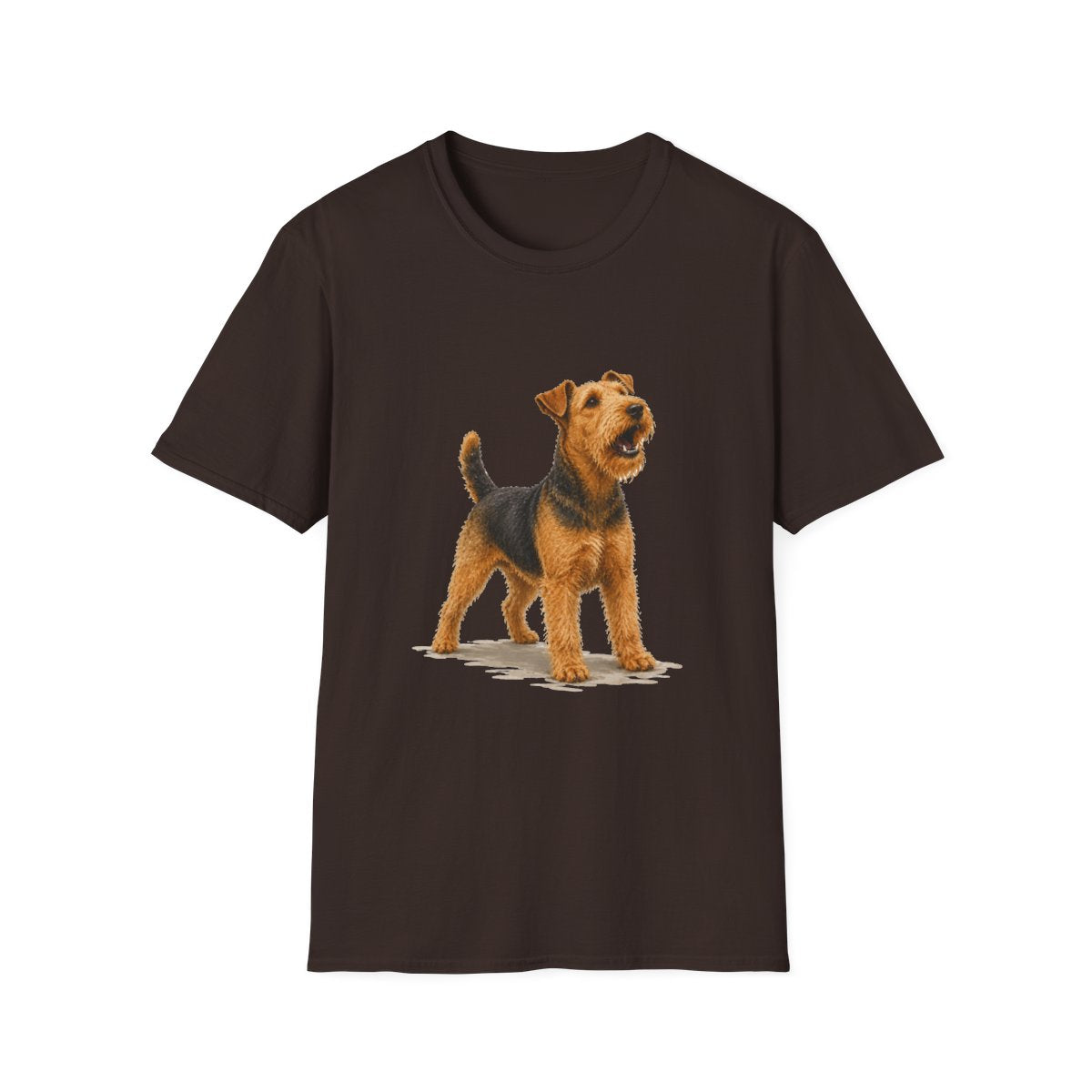 Airedale Terrier Head Of Security Tee - Dark Chocolate