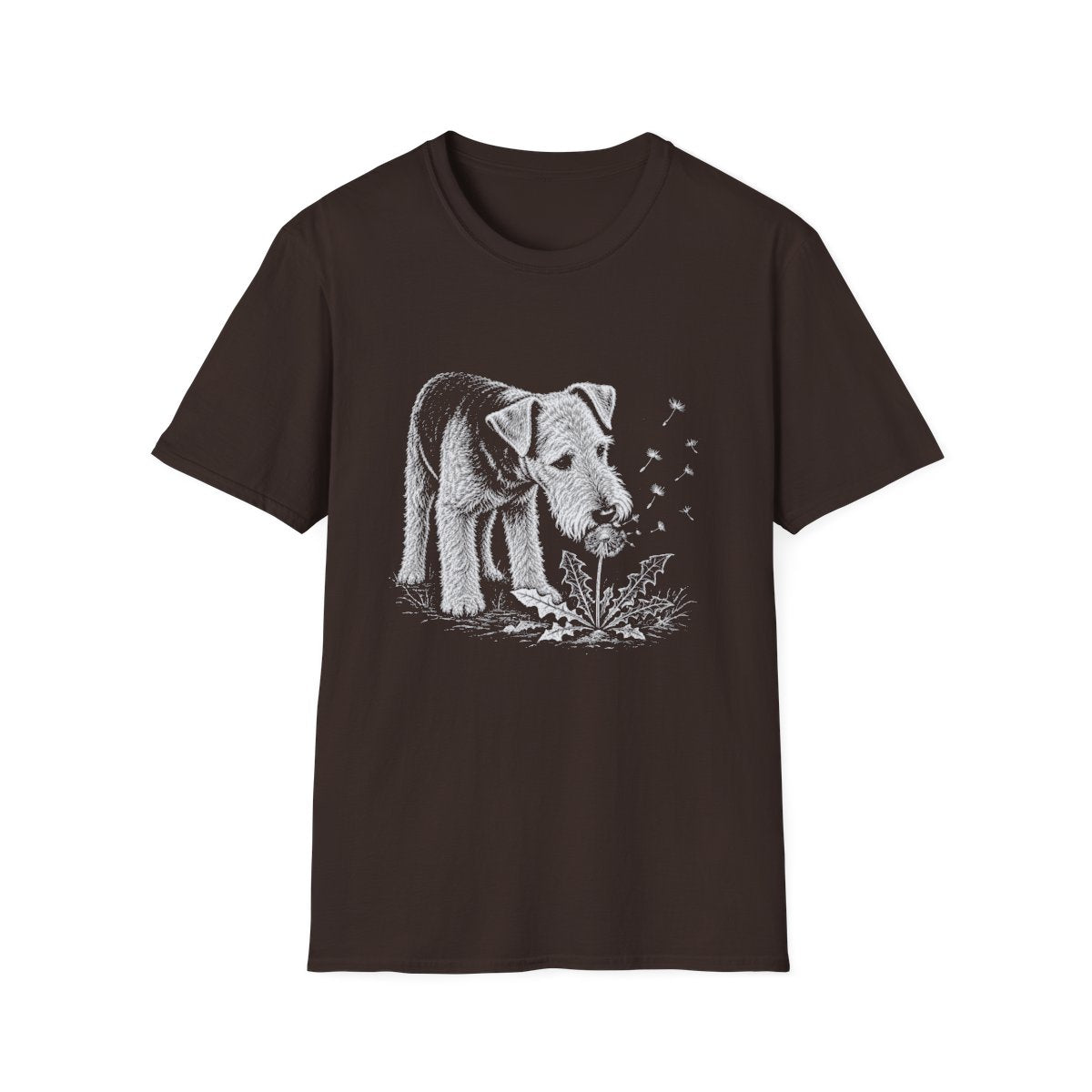 Airedale Terrier Make A Wish Tee - Dark Chocolate