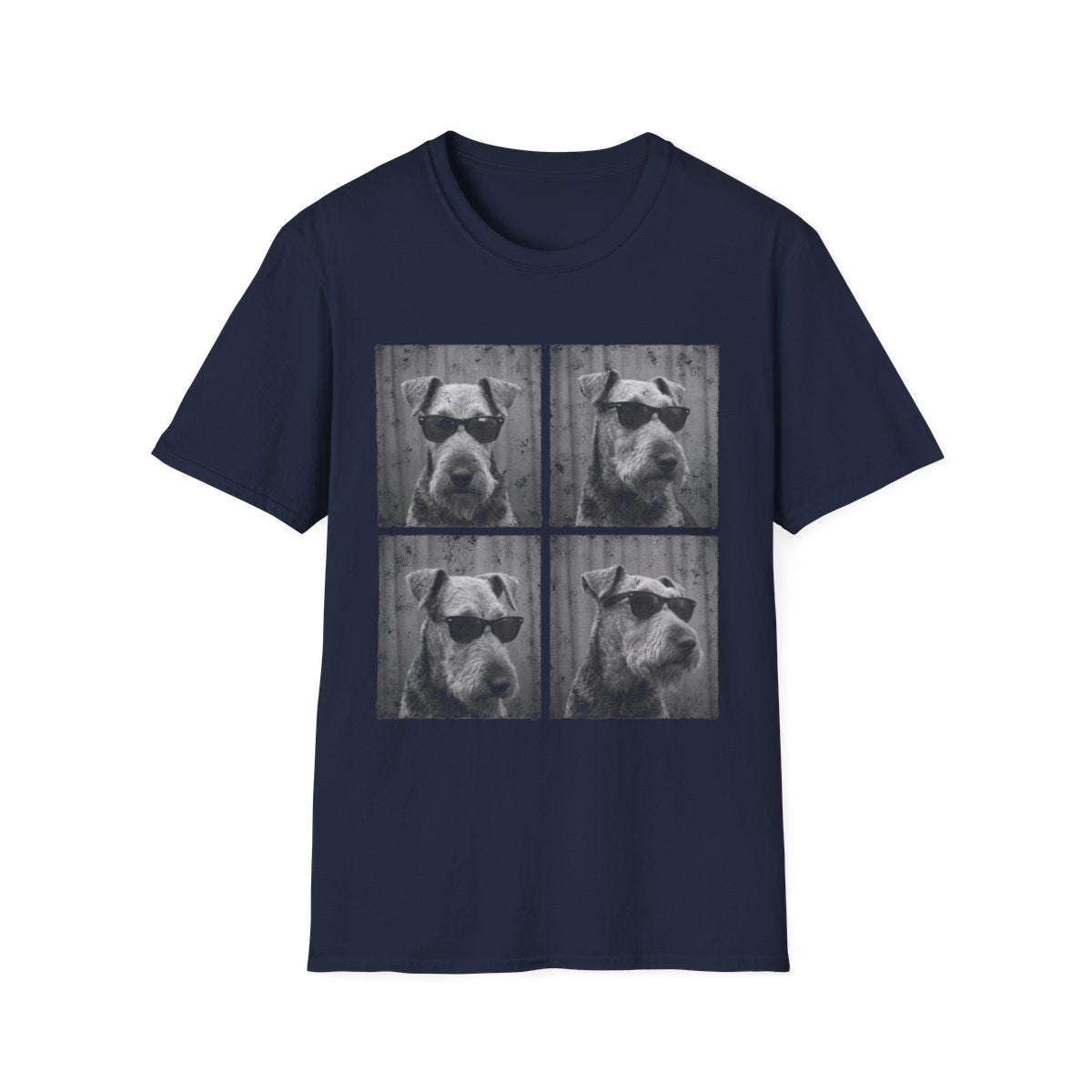 Airedale Terrier Photo Booth Tee - Navy