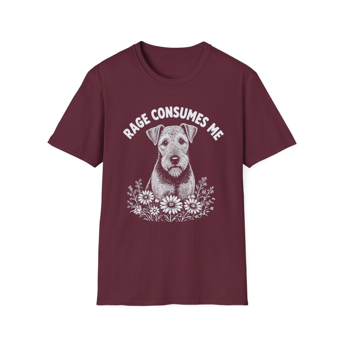 Airedale Terrier Rage Consumes Me Tee - Maroon
