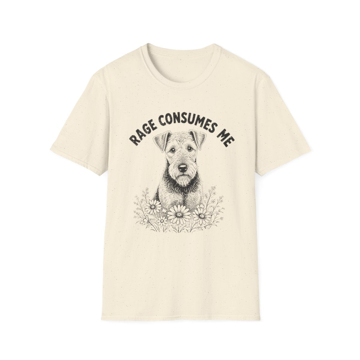 Airedale Terrier Rage Consumes Me Tee - Natural