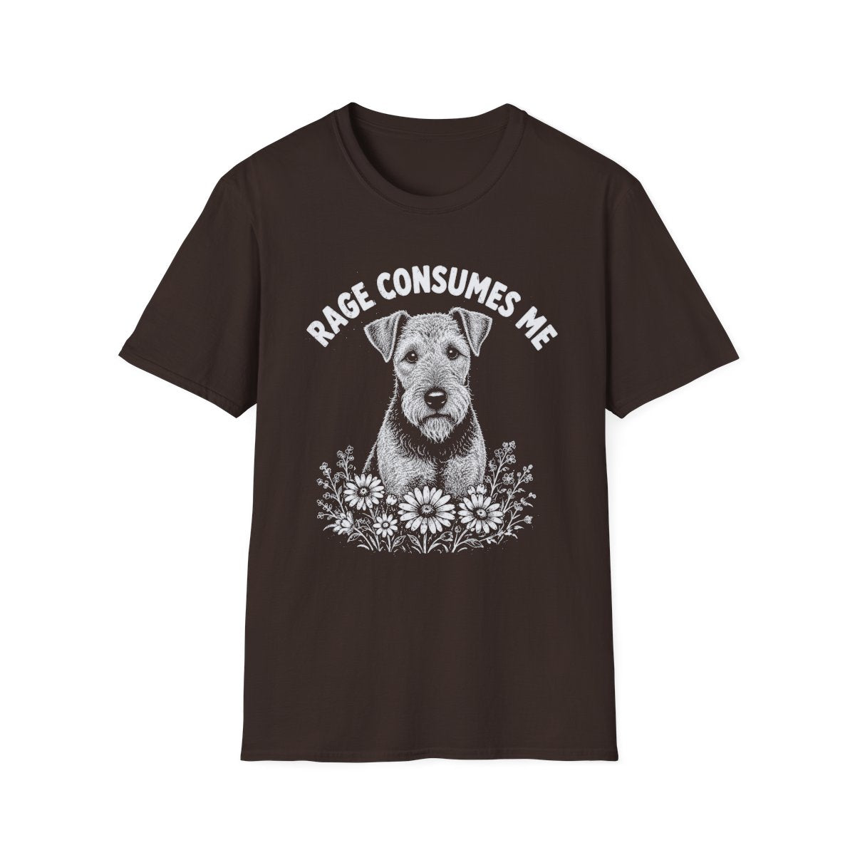 Airedale Terrier Rage Consumes Me Tee - Dark Chocolate