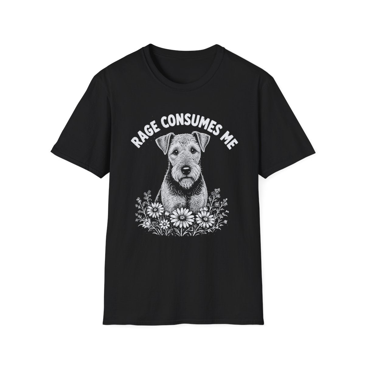 Airedale Terrier Rage Consumes Me Tee - Black