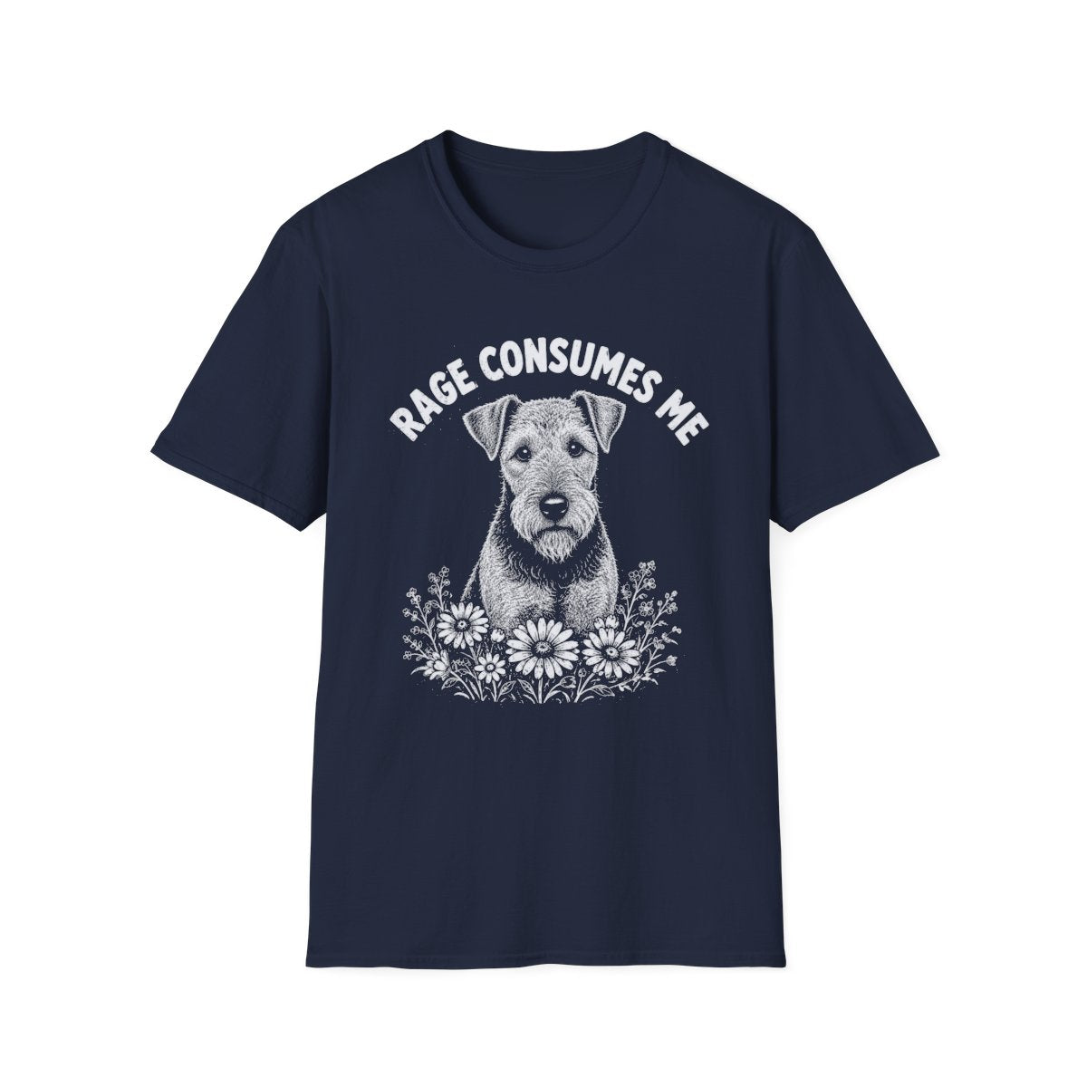 Airedale Terrier Rage Consumes Me Tee - Navy