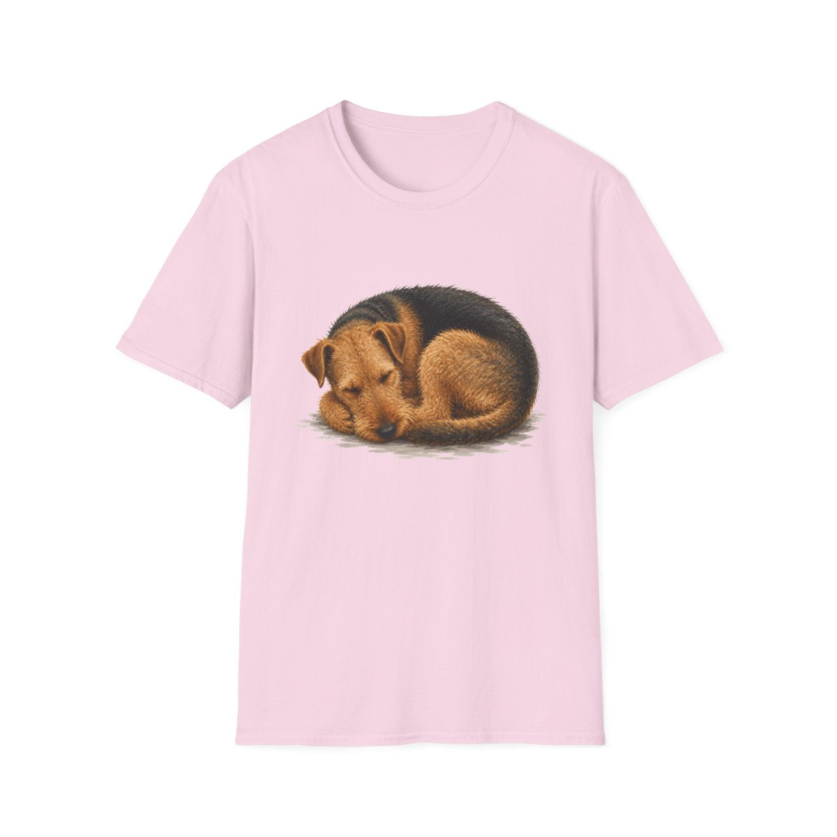Airedale Terrier Rest At Last Tee - Light Pink