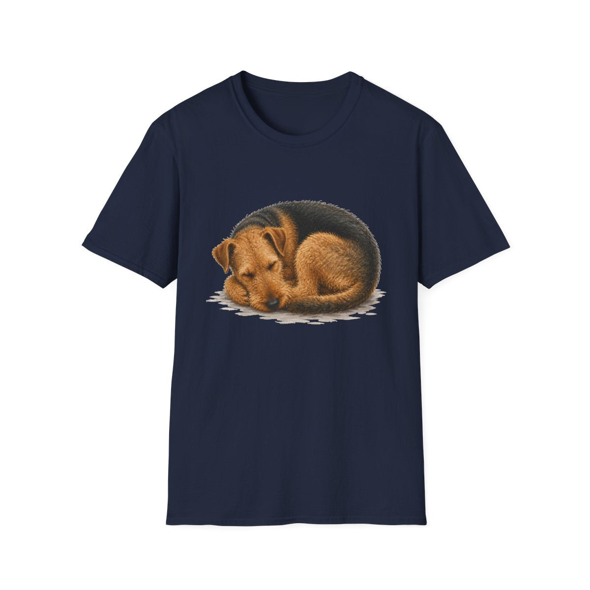 Airedale Terrier Rest At Last Tee - Navy