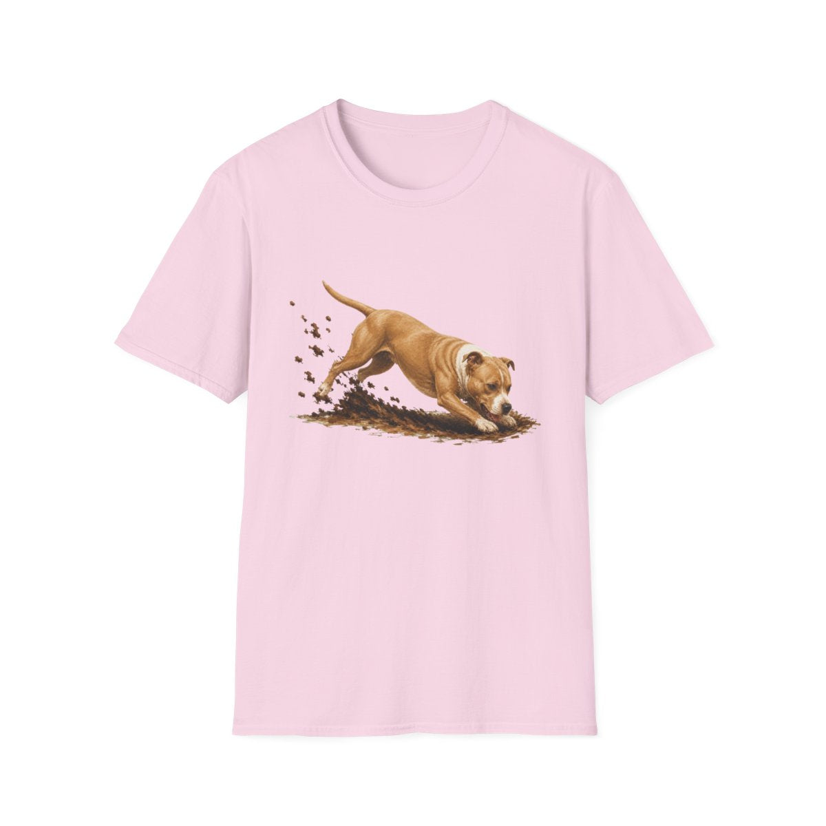 American Pit Bull Terrier Excavating Mode On Tee - Light Pink