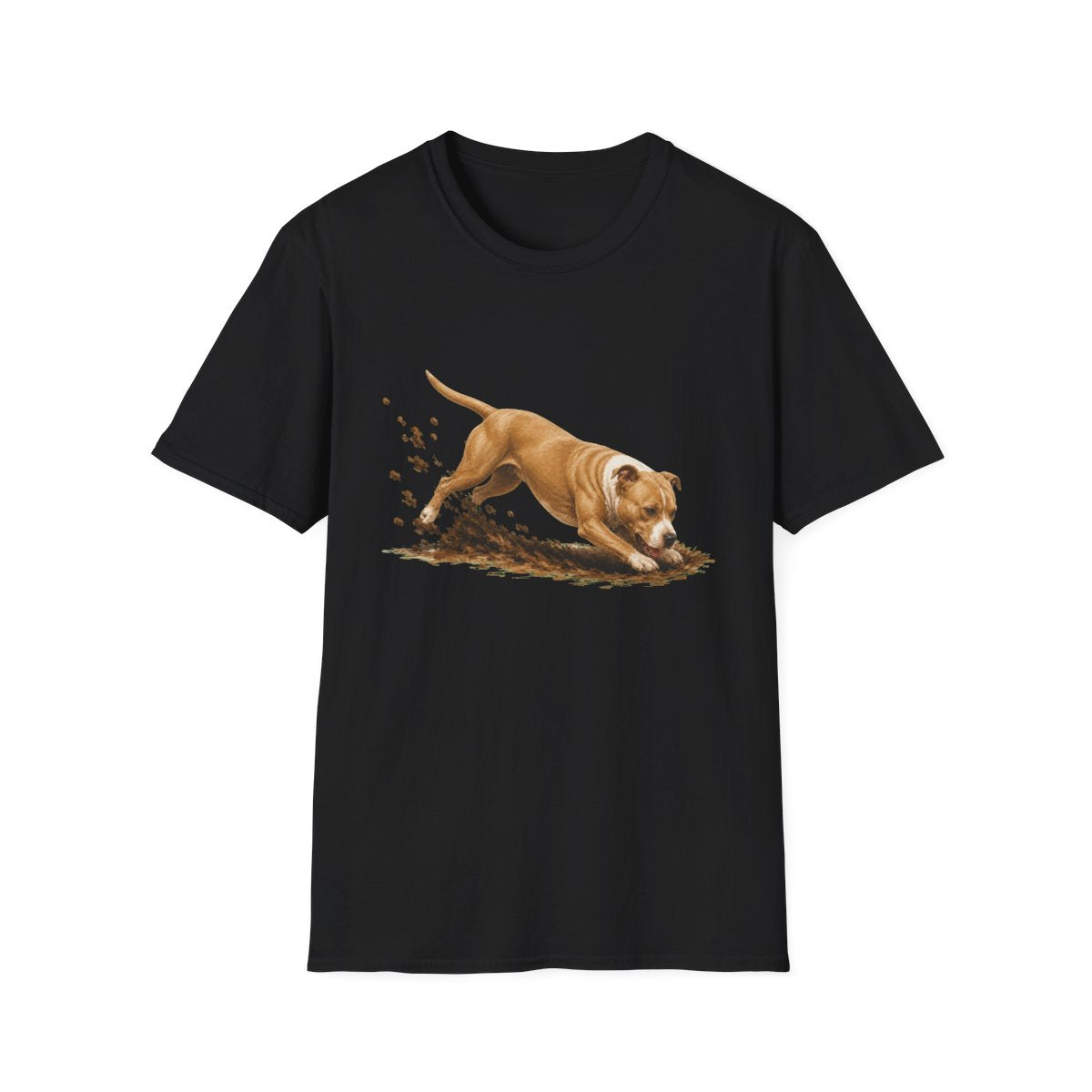 American Pit Bull Terrier Excavating Mode On Tee - Black
