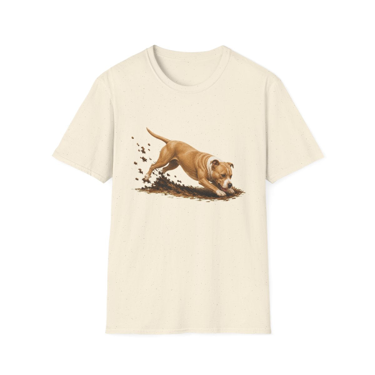 American Pit Bull Terrier Excavating Mode On Tee - Natural