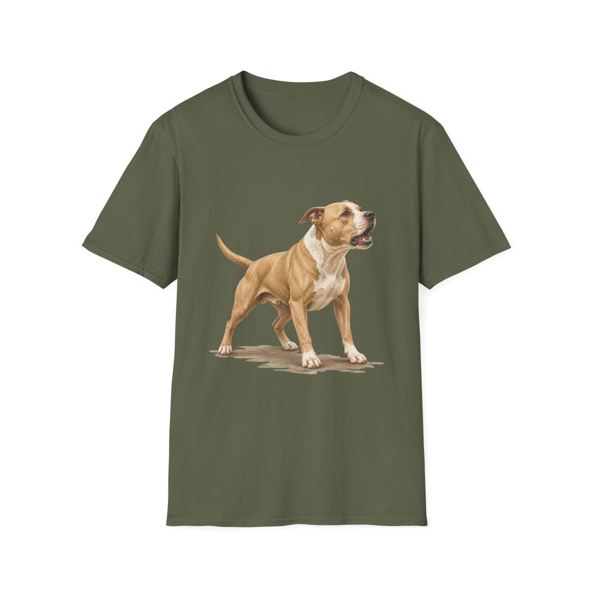 American Pit Bull Terrier Head Of Security Tee - Military Green