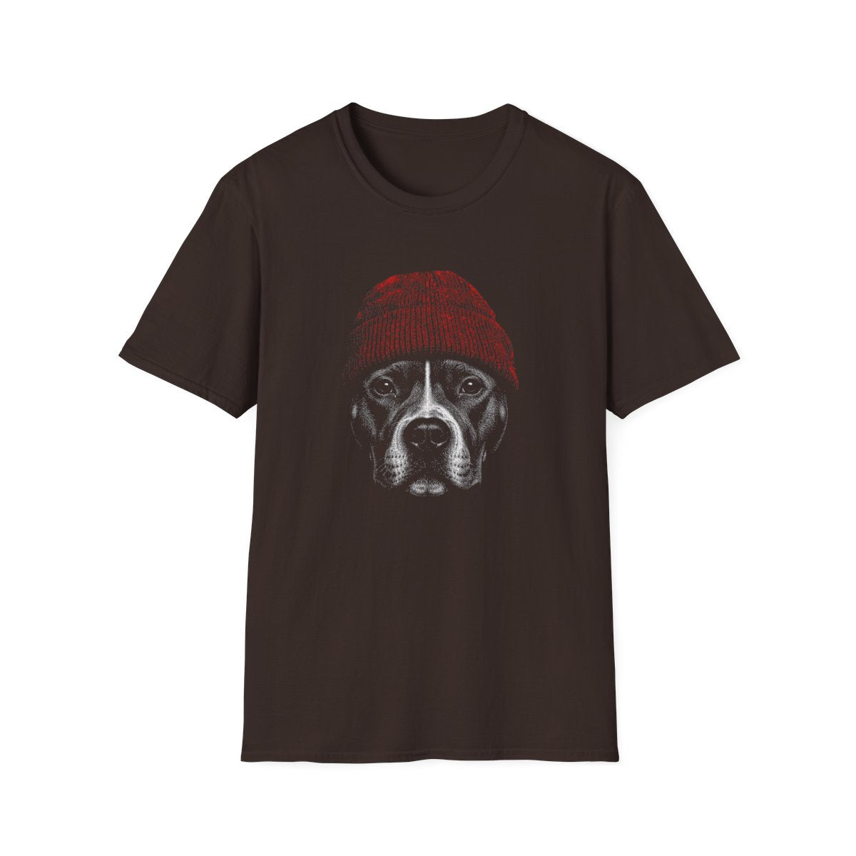 American Pit Bull Terrier In Beanie Tee - Dark Chocolate