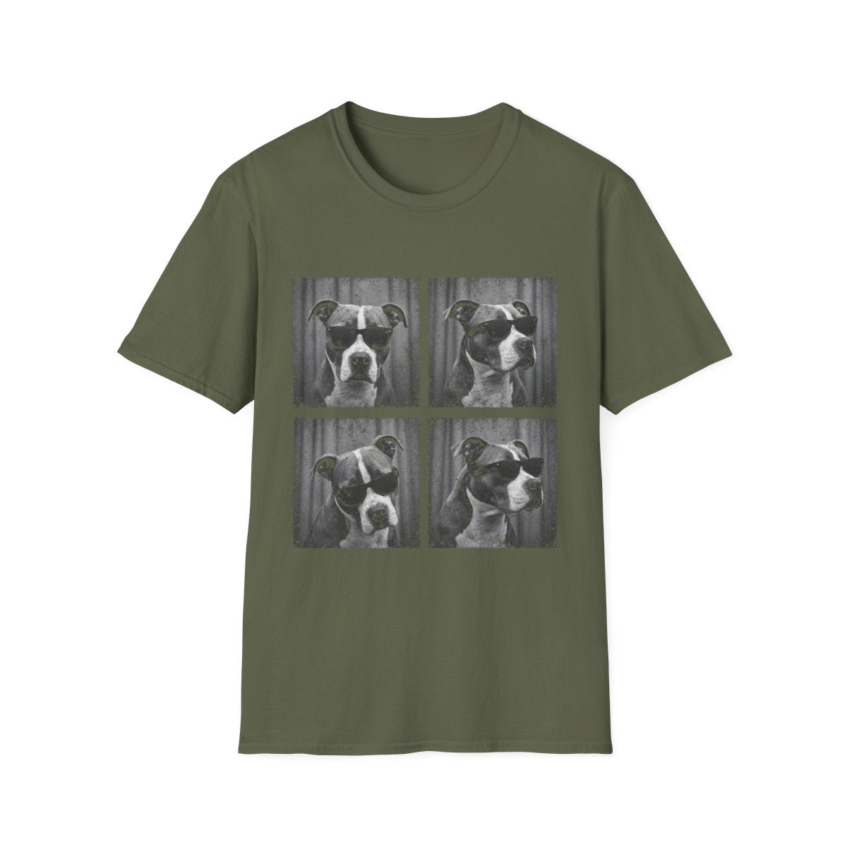 American Pit Bull Terrier Photo Booth Tee - Military Green