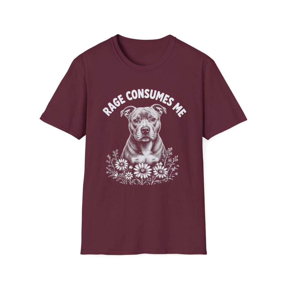American Pit Bull Terrier Rage Consumes Me Tee - Maroon